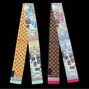 Twill Scarves / Multifunction skinny scarf for handbag